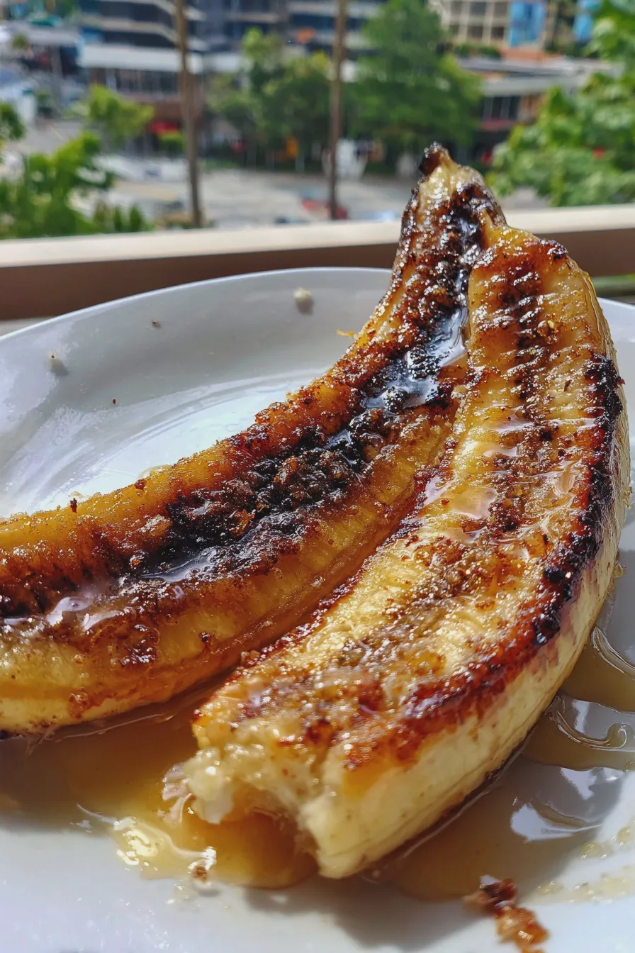 grilled banana with honey