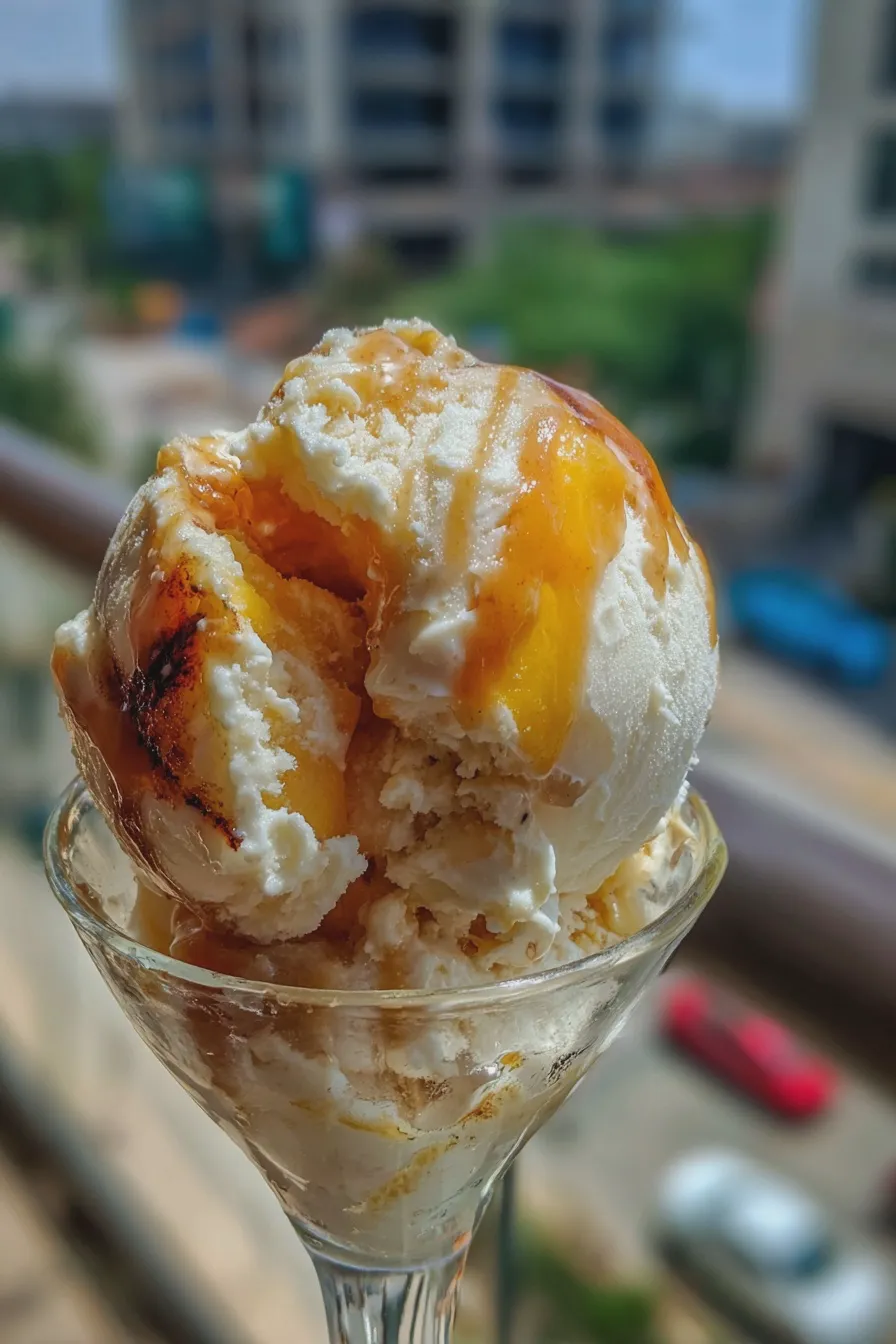 grilled peach sundae