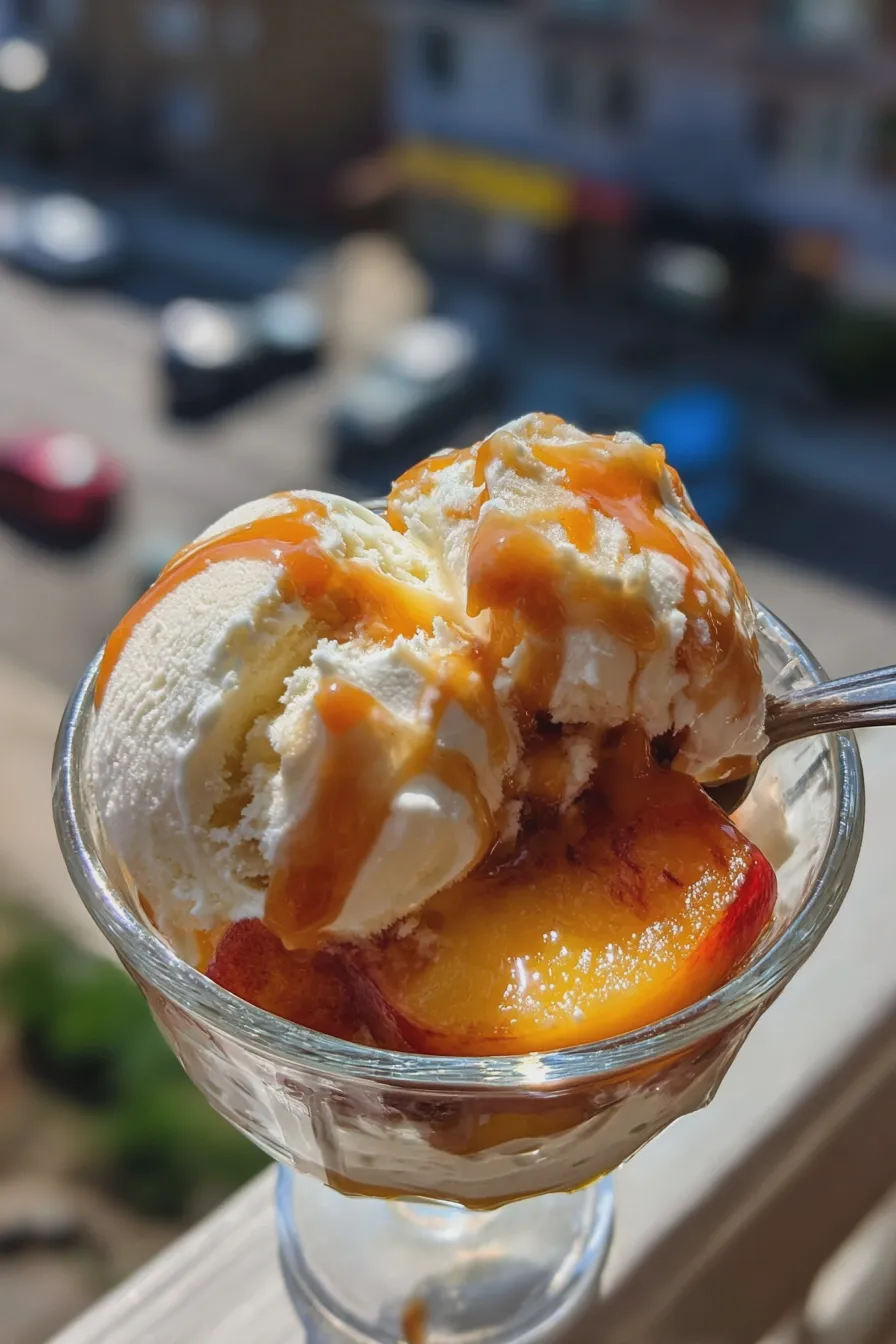 grilled peach sundae