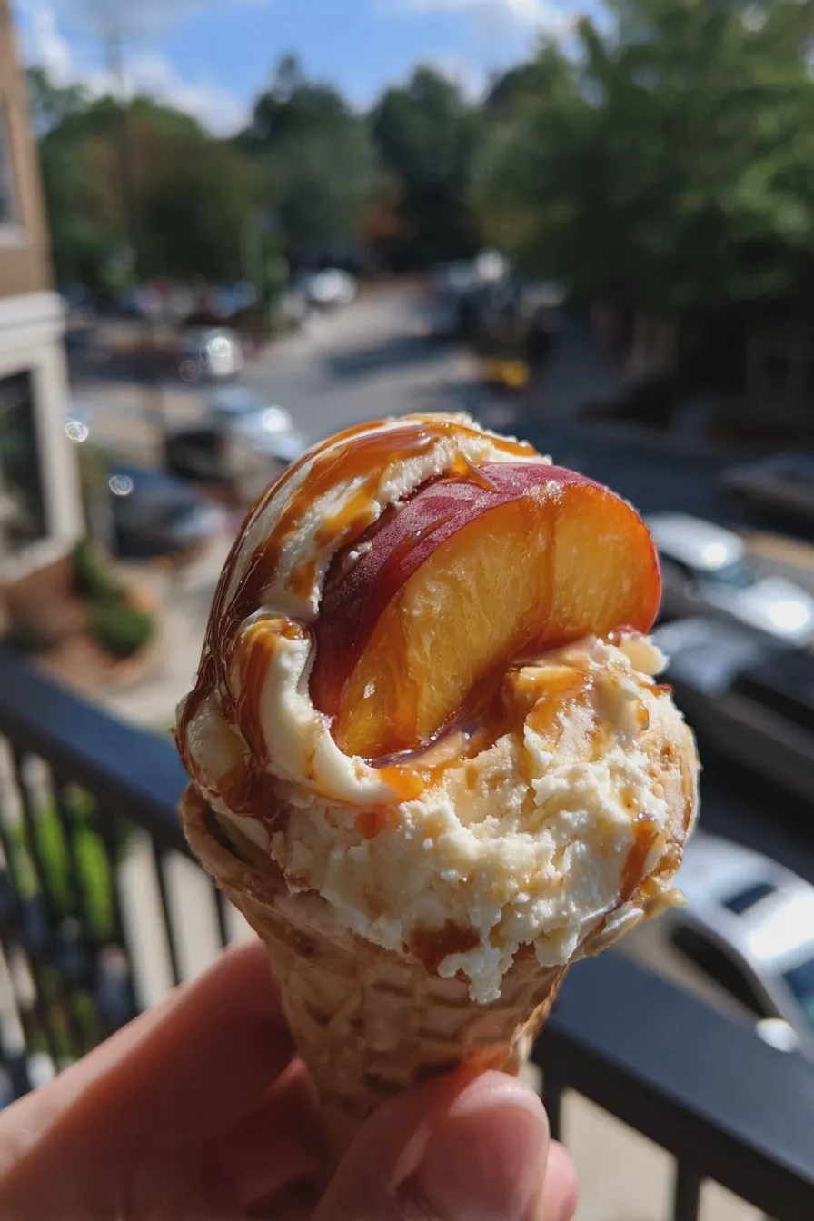 grilled peach sundae
