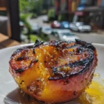 grilled peach with honey