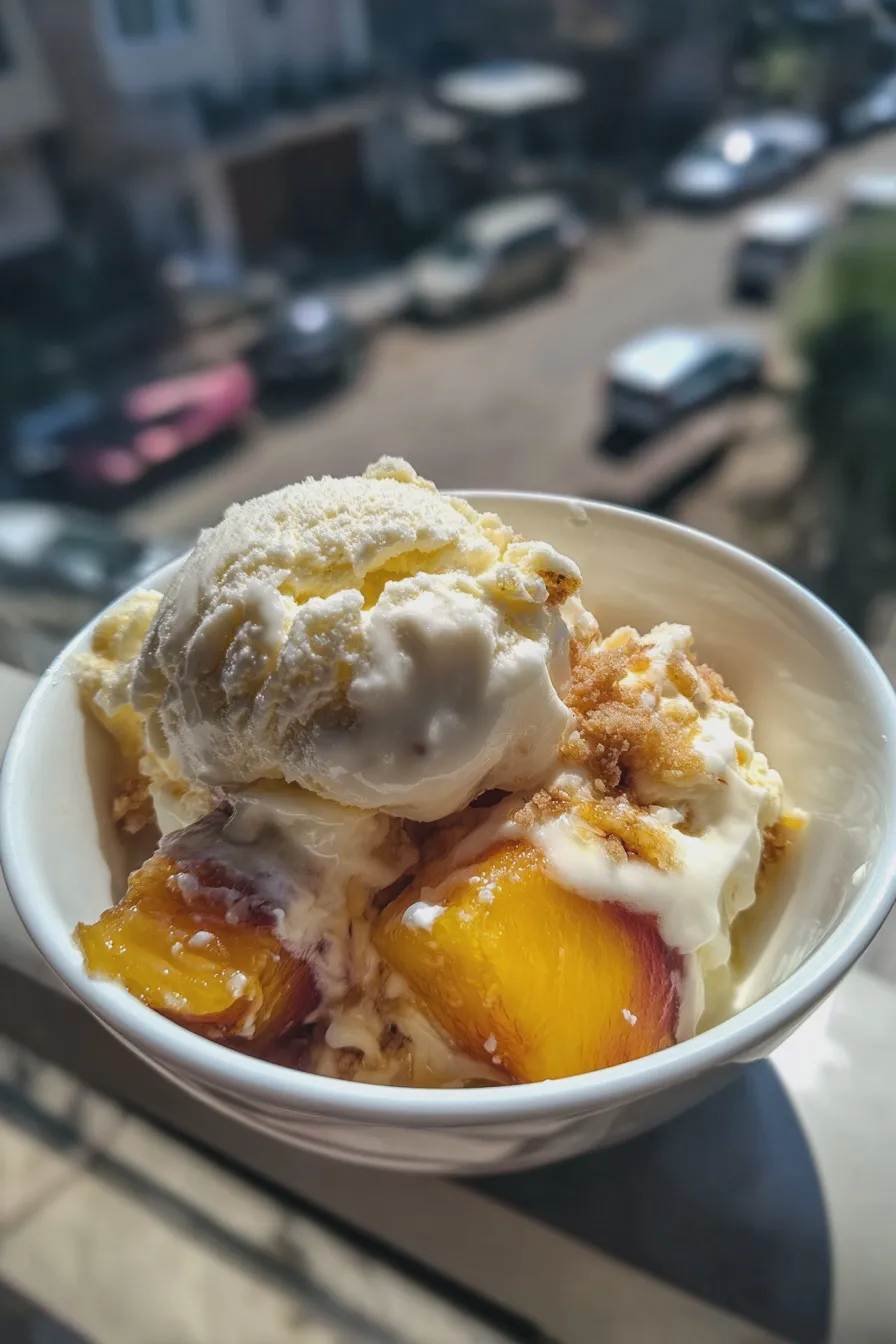 grilled peaches with ice cream