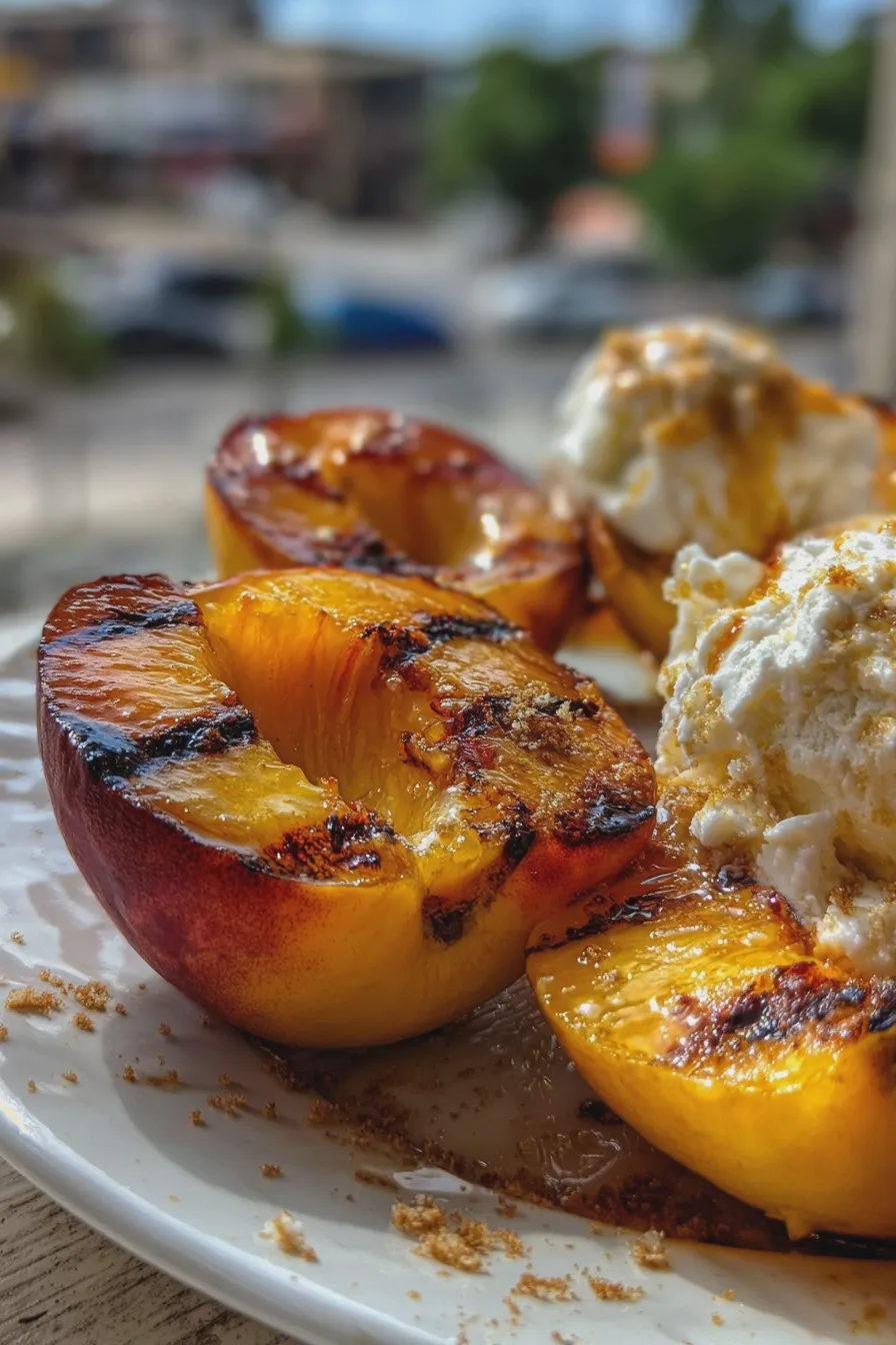 grilled peaches with ice cream