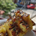 grilled pineapple with caramel sauce