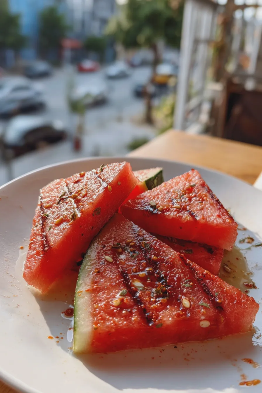 grilled watermelon with tajin