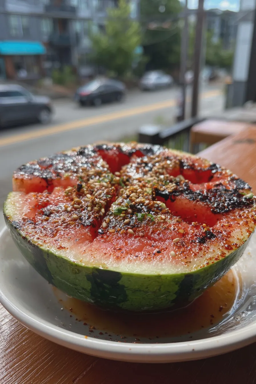 grilled watermelon with tajin