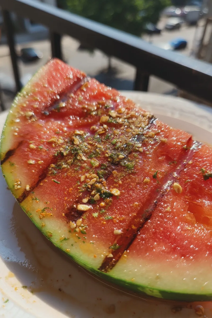 grilled watermelon with tajin