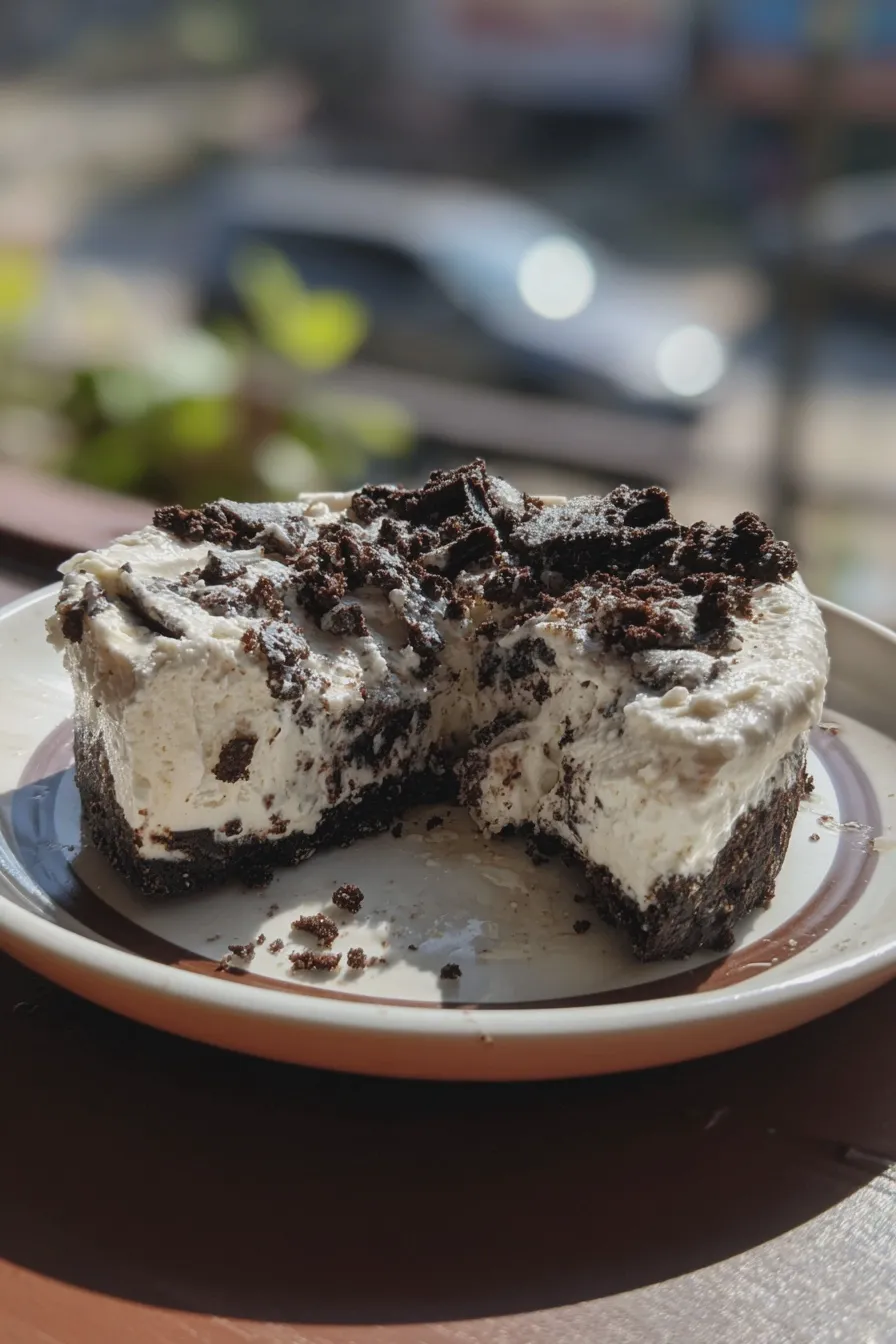ice cream cake with oreo crust