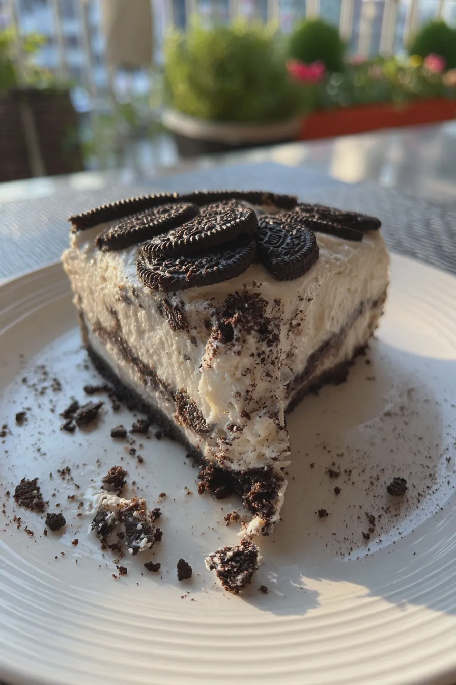 ice cream cake with oreo crust