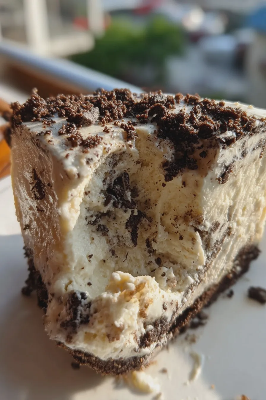 ice cream cake with oreo crust