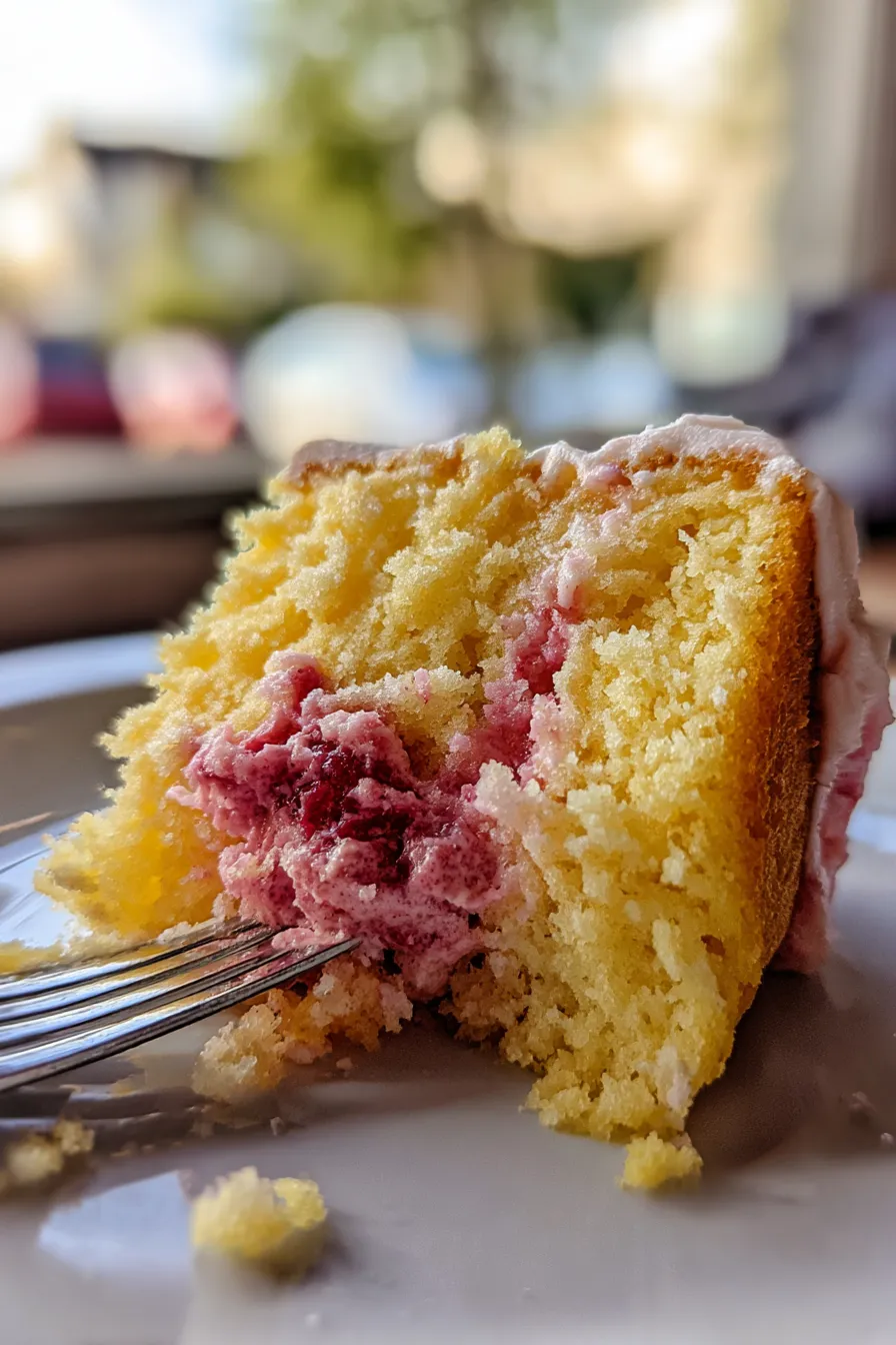 lemon cake raspberry buttercream