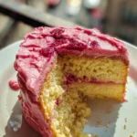lemon cake with raspberry frosting
