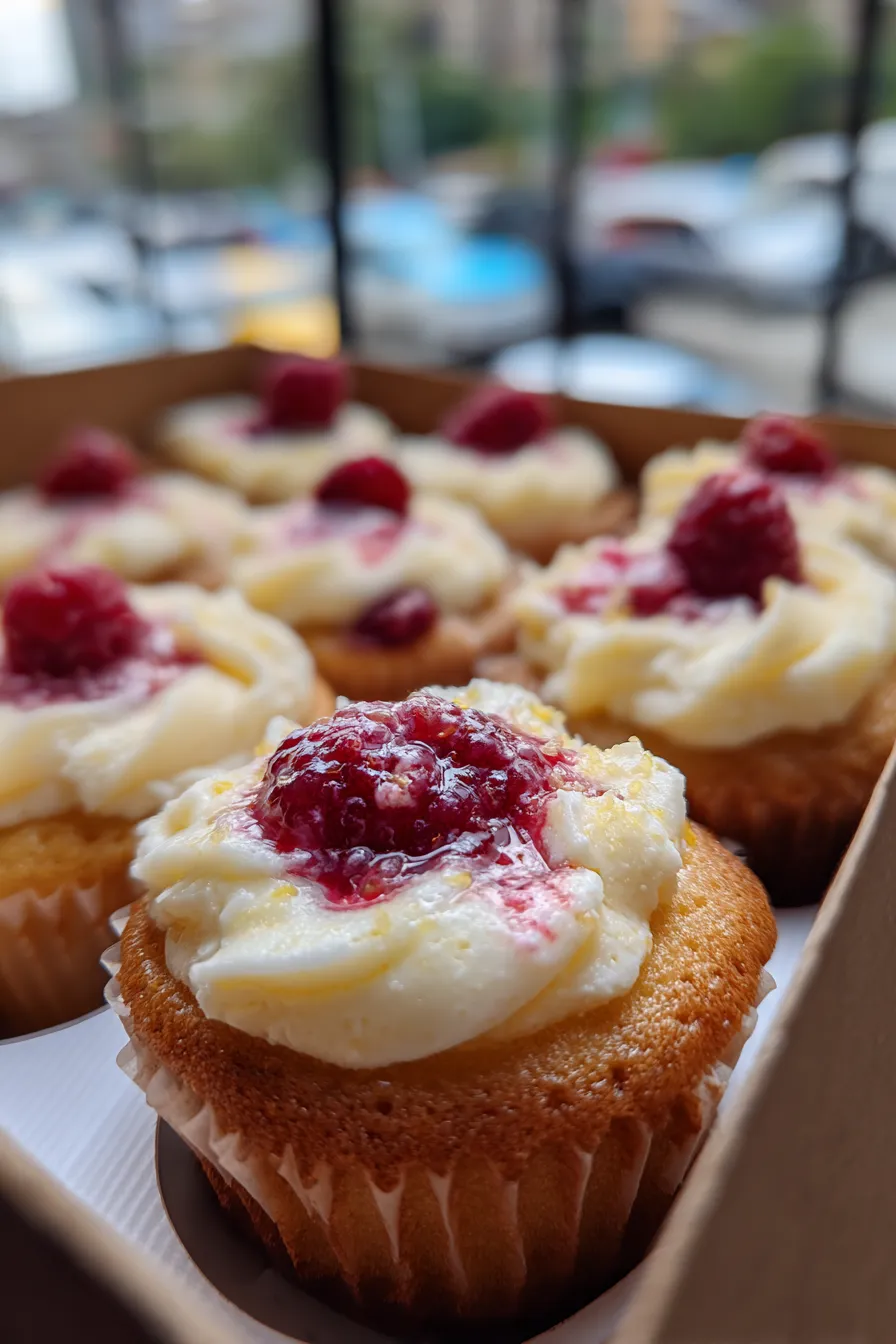 lemon raspberry cupcakes from box cake