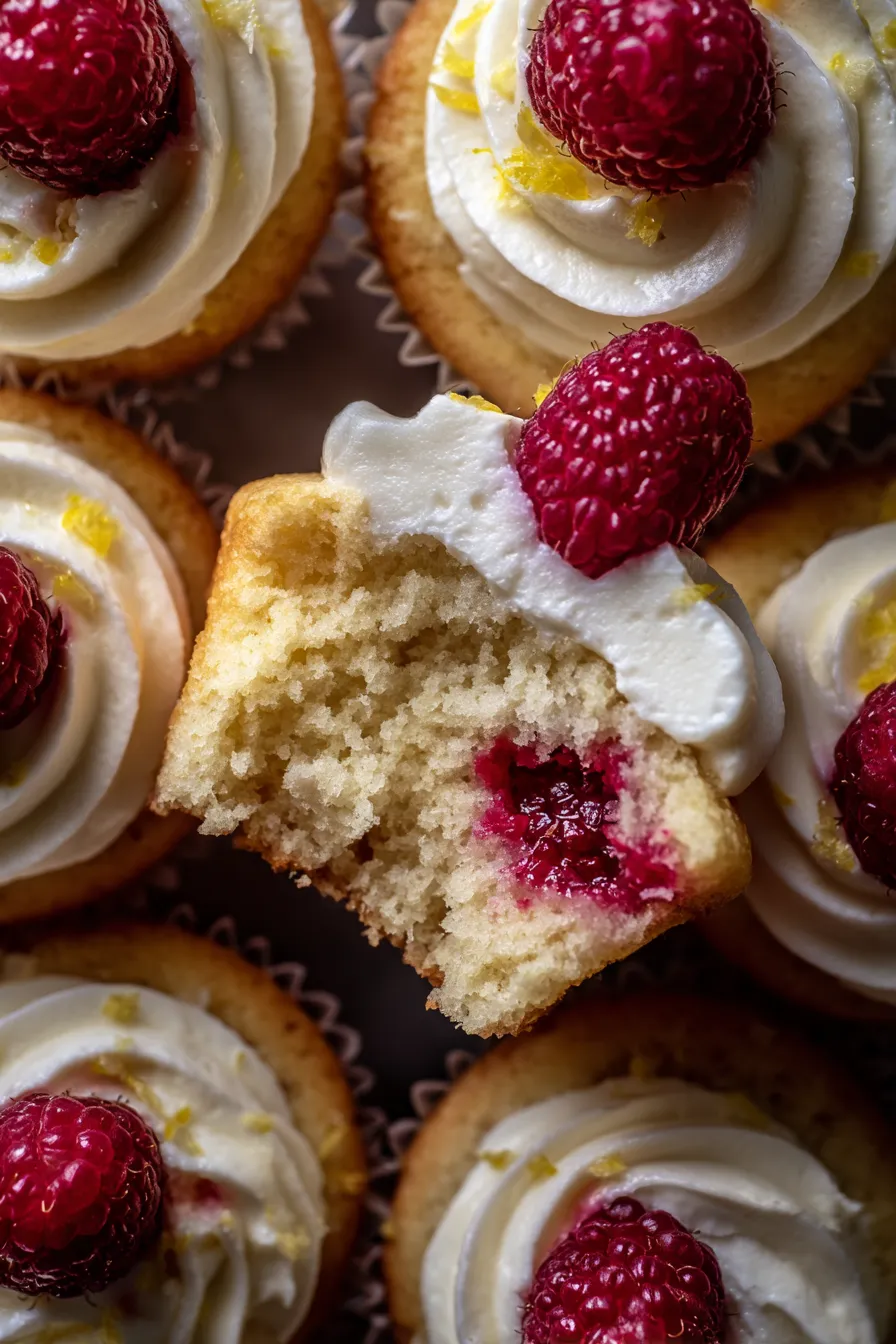 lemon raspberry cupcakes from box cake