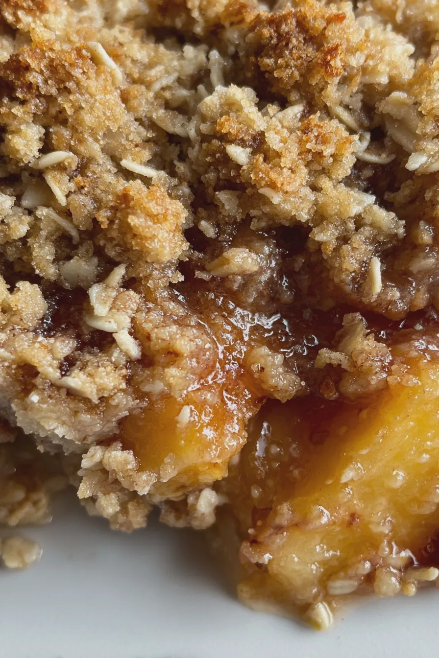 peach crisp with oat topping