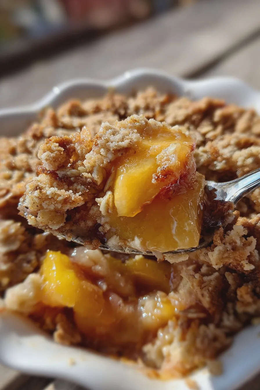 peach crisp with oat topping