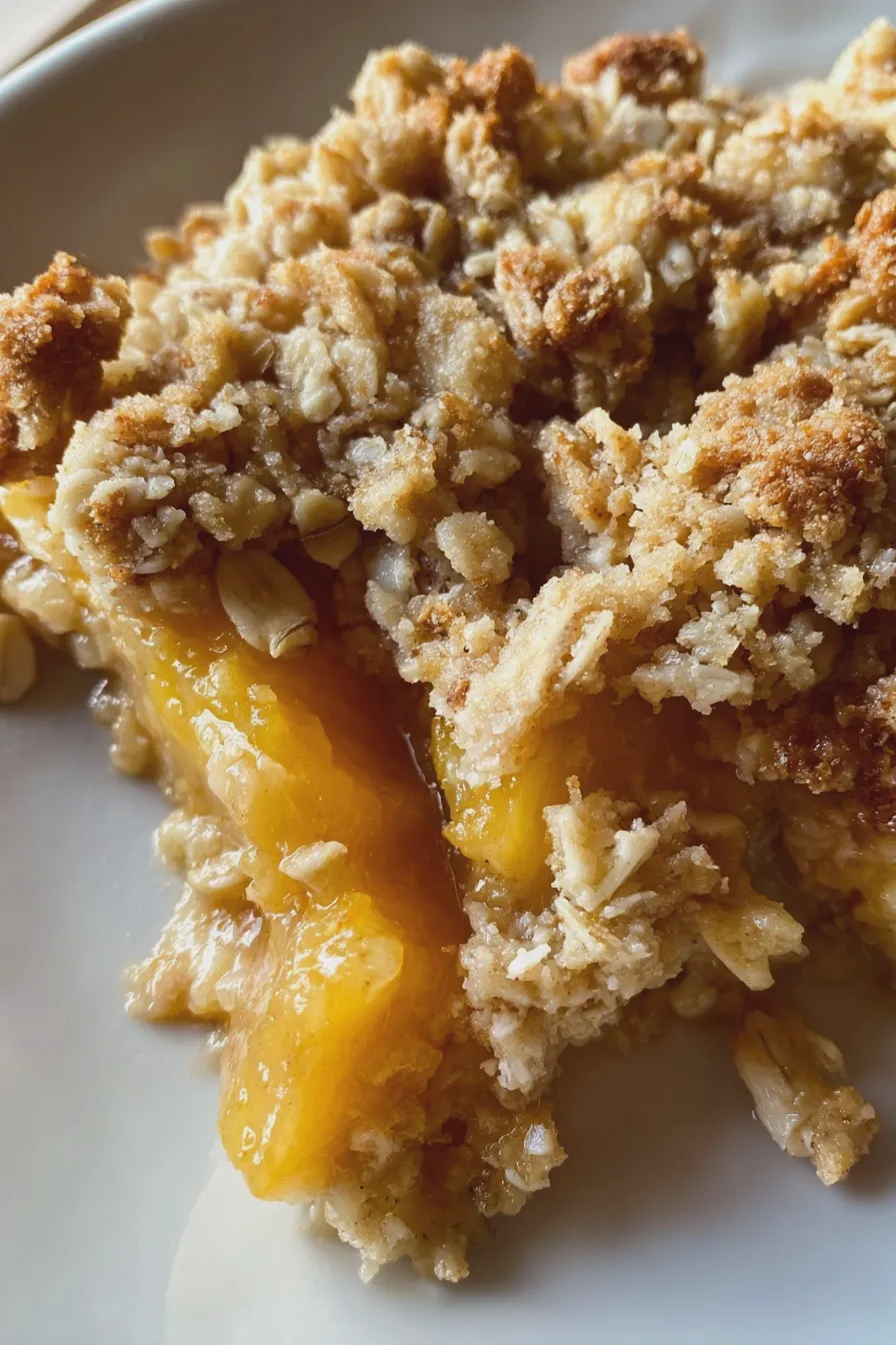 peach crisp with oat topping