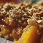 peach crisp with oat topping