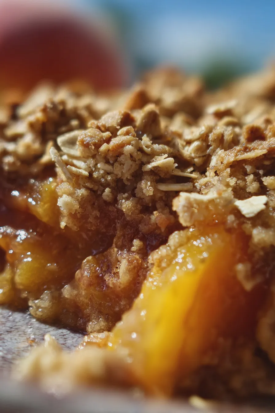 peach crisp with oat topping