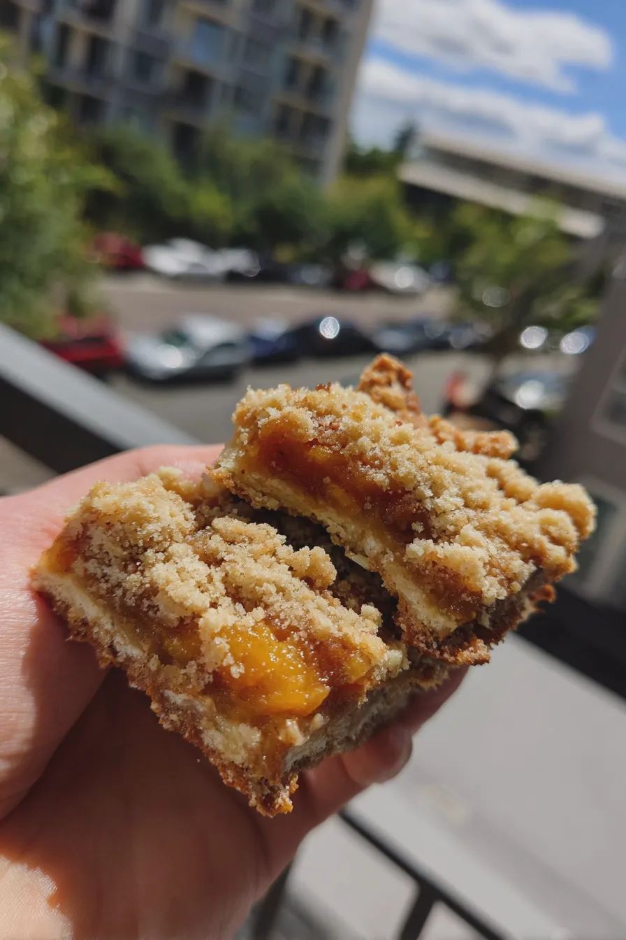 peach crumble bars Easy Recipe 4 peach crumble bars