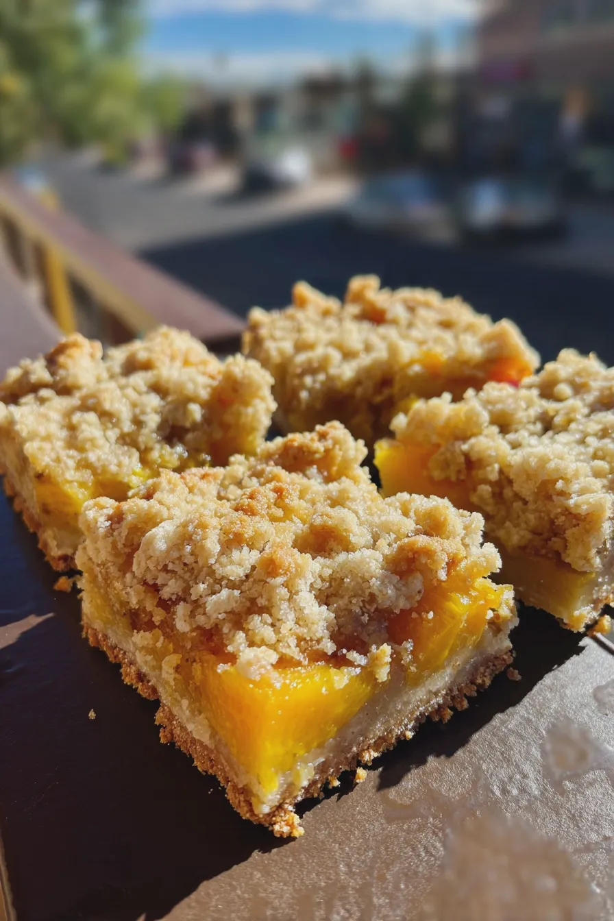 peach crumble bars Easy Recipe 2 peach crumble bars