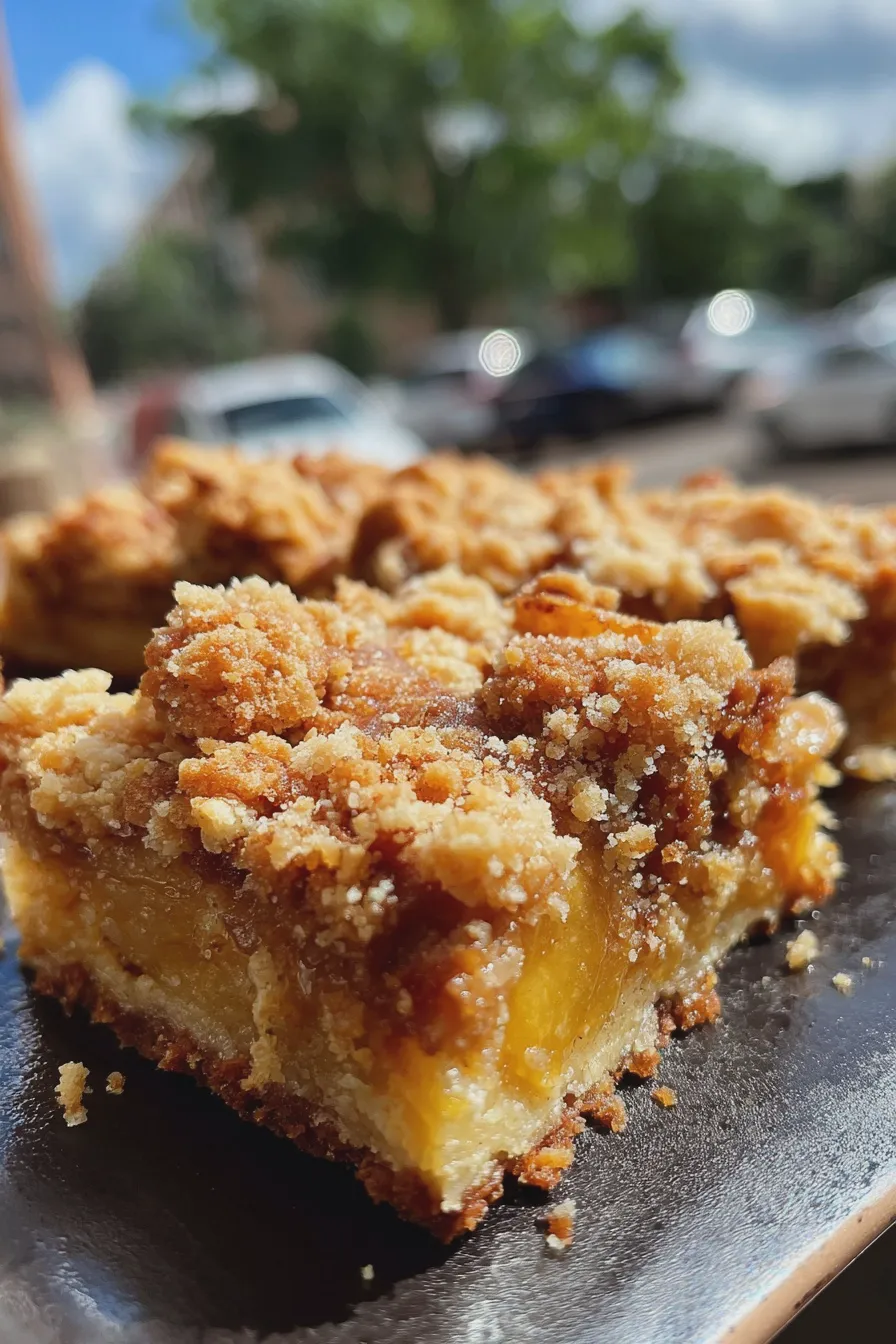 peach crumble bars Easy Recipe 3 peach crumble bars