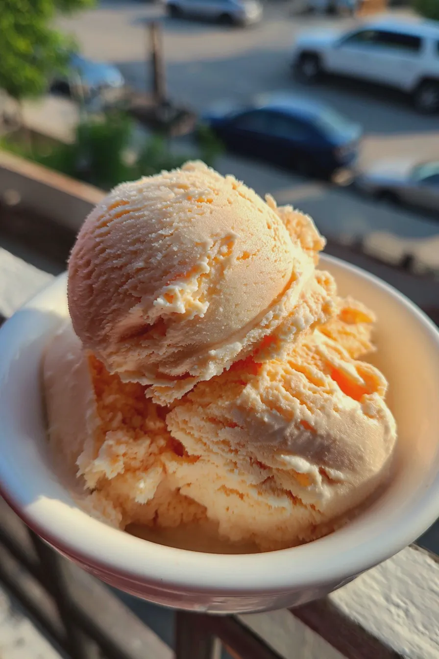 peach ice cream no churn