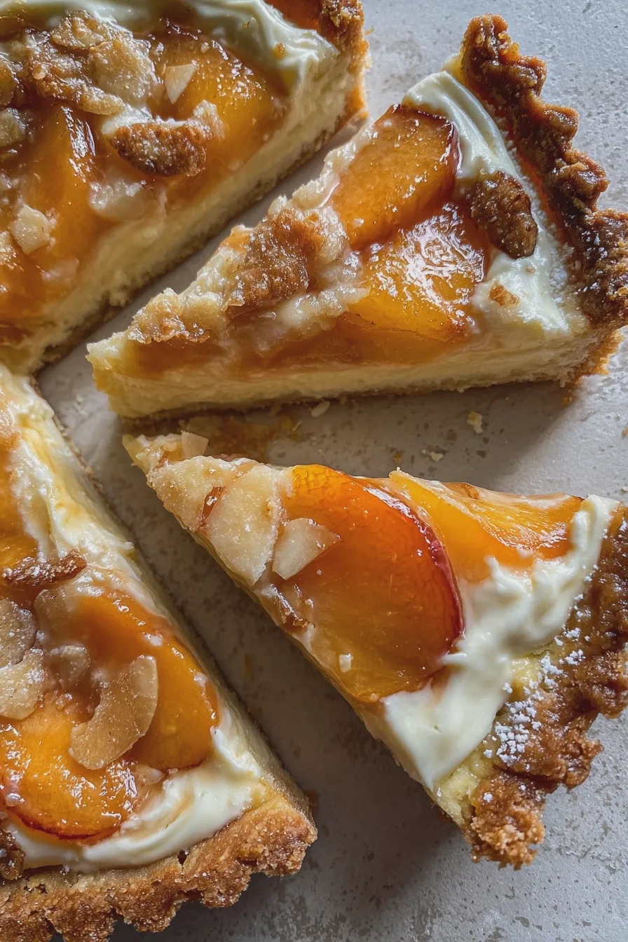 peach tart with almond cream