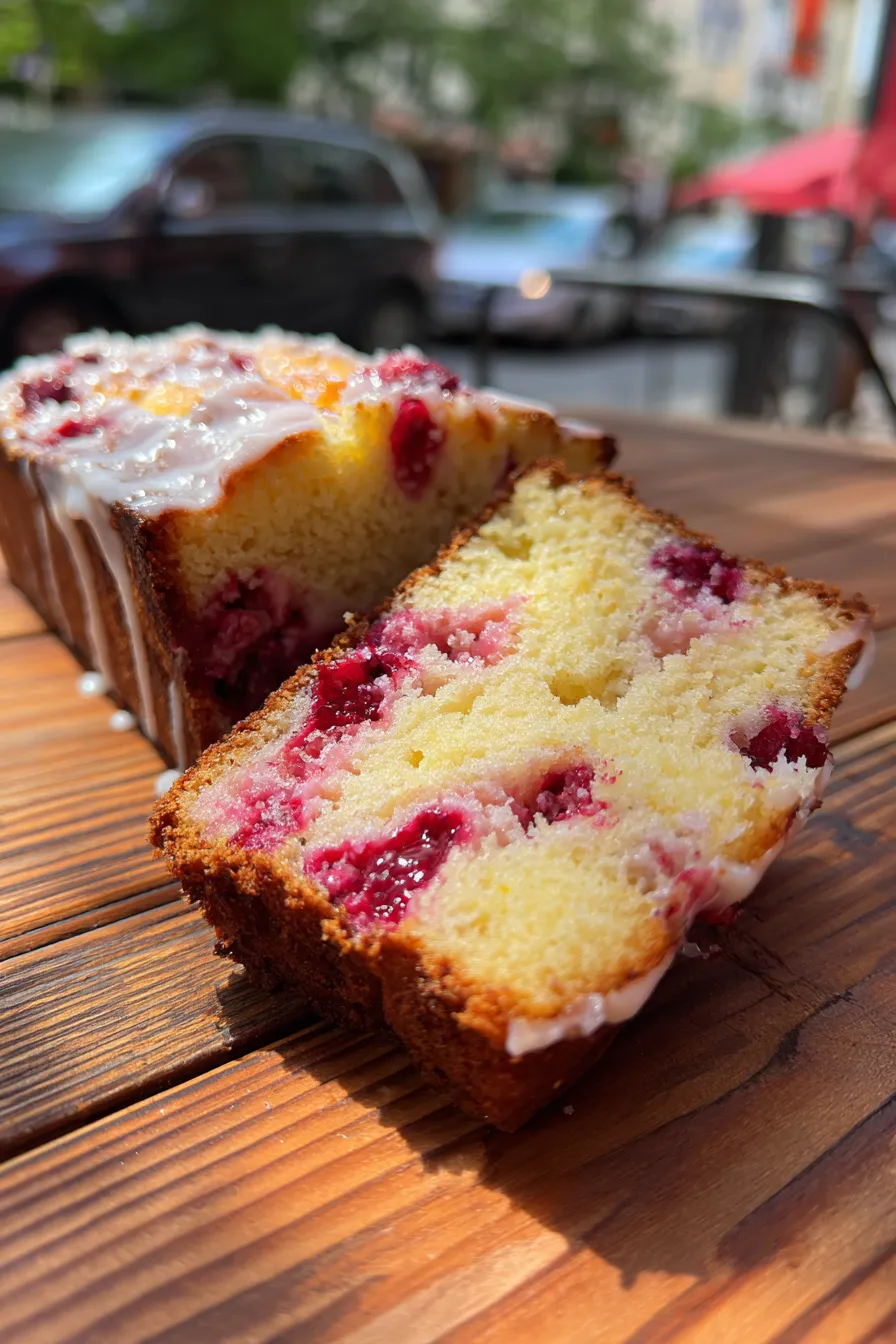 raspberry lemon loaf cake