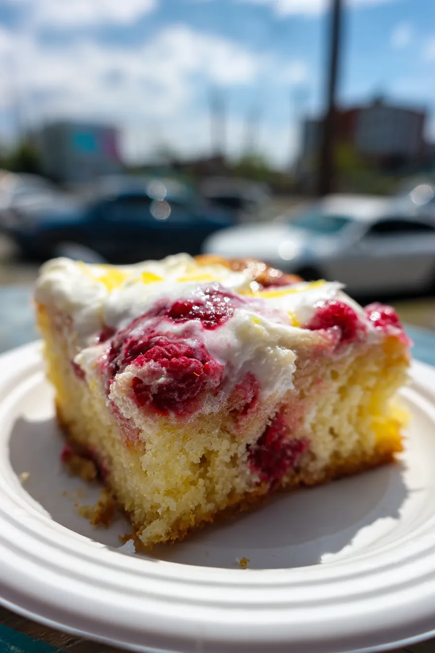 raspberry lemon poke cake