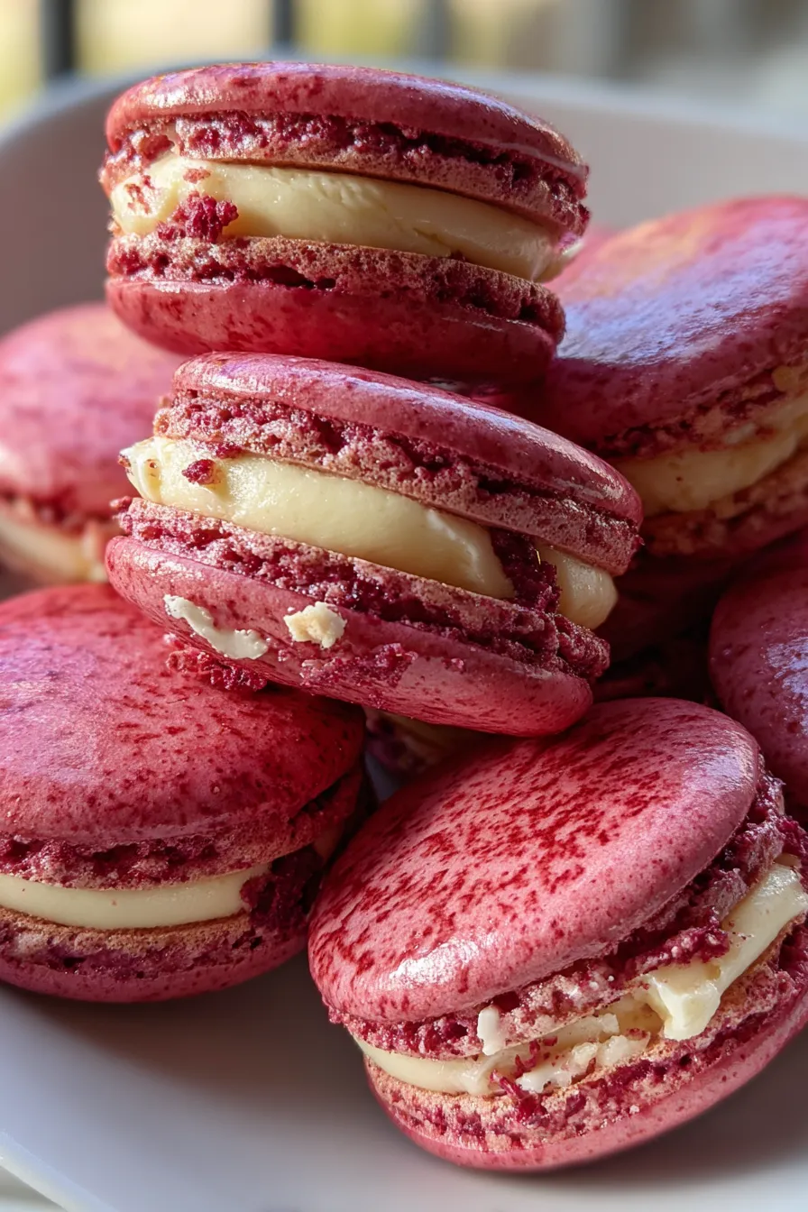 raspberry macaroons
