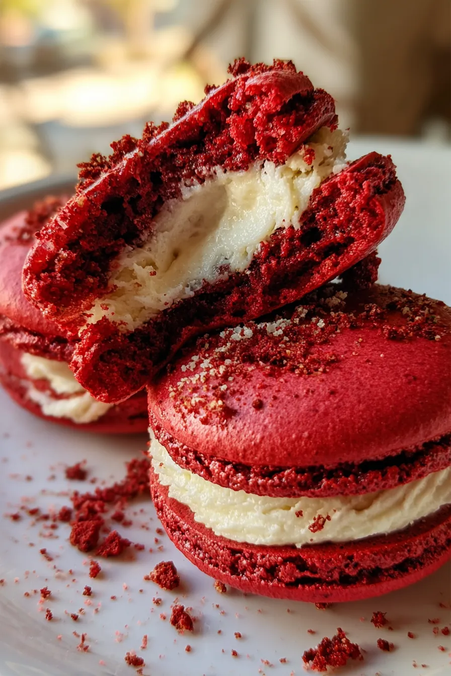 red velvet macaroons