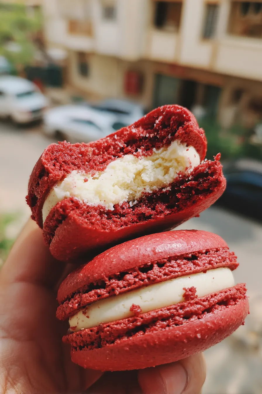 red velvet macaroons