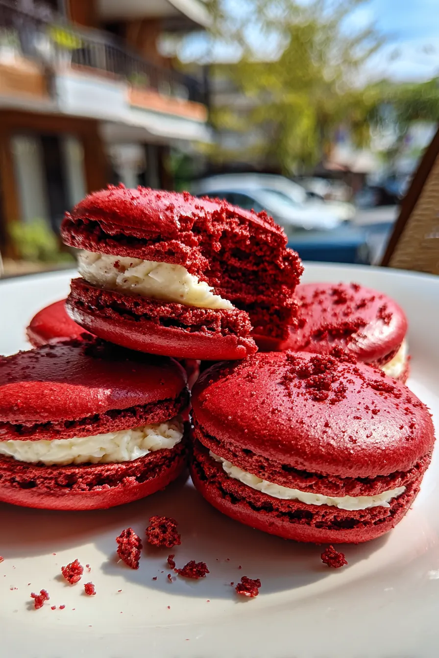 red velvet macaroons