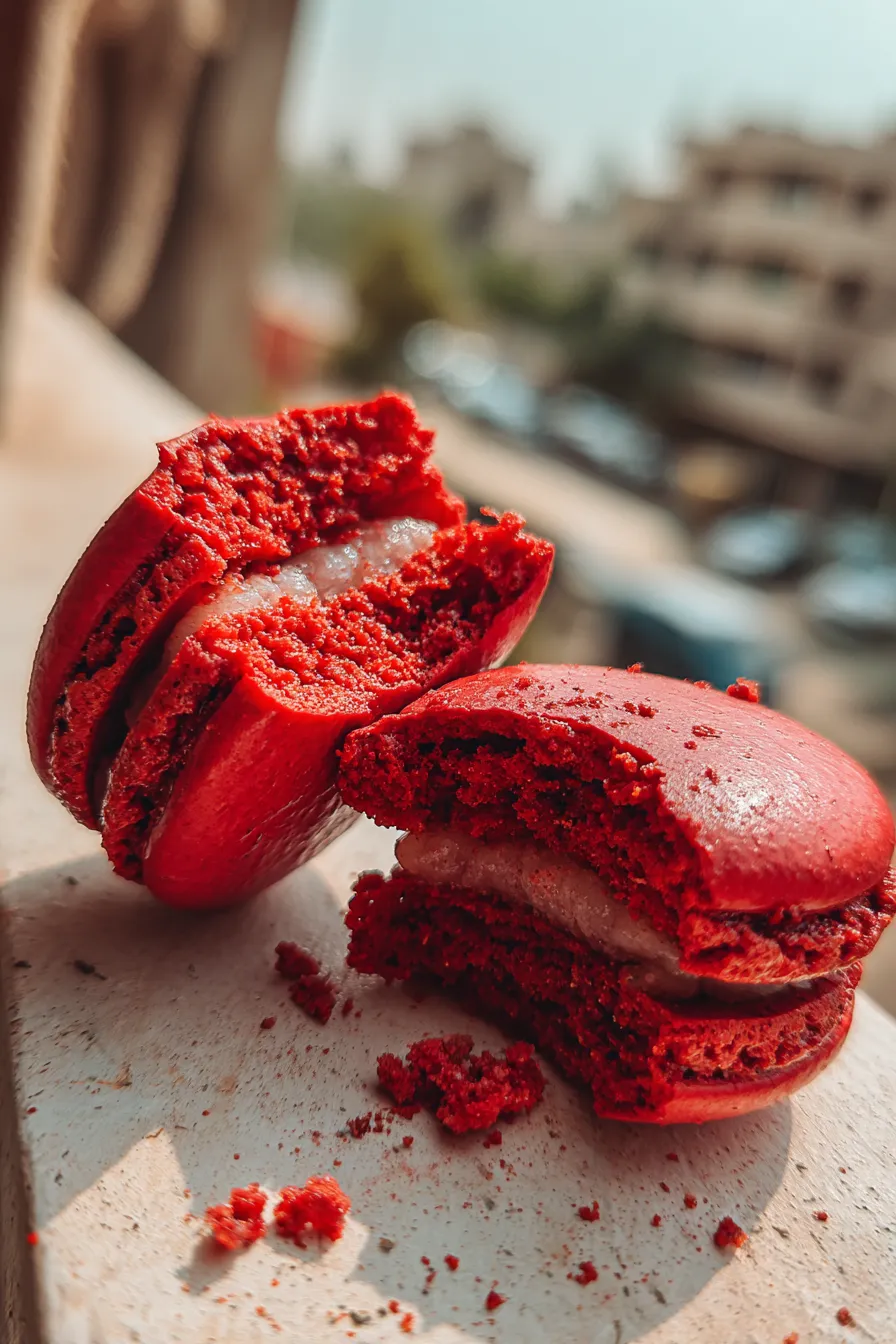 red velvet macaroons