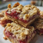 rhubarb bars with oat topping
