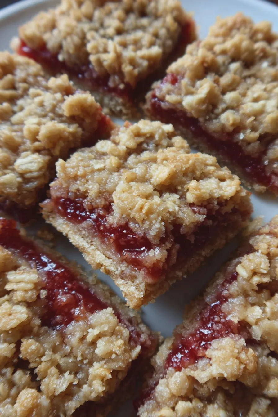 rhubarb bars with oat topping