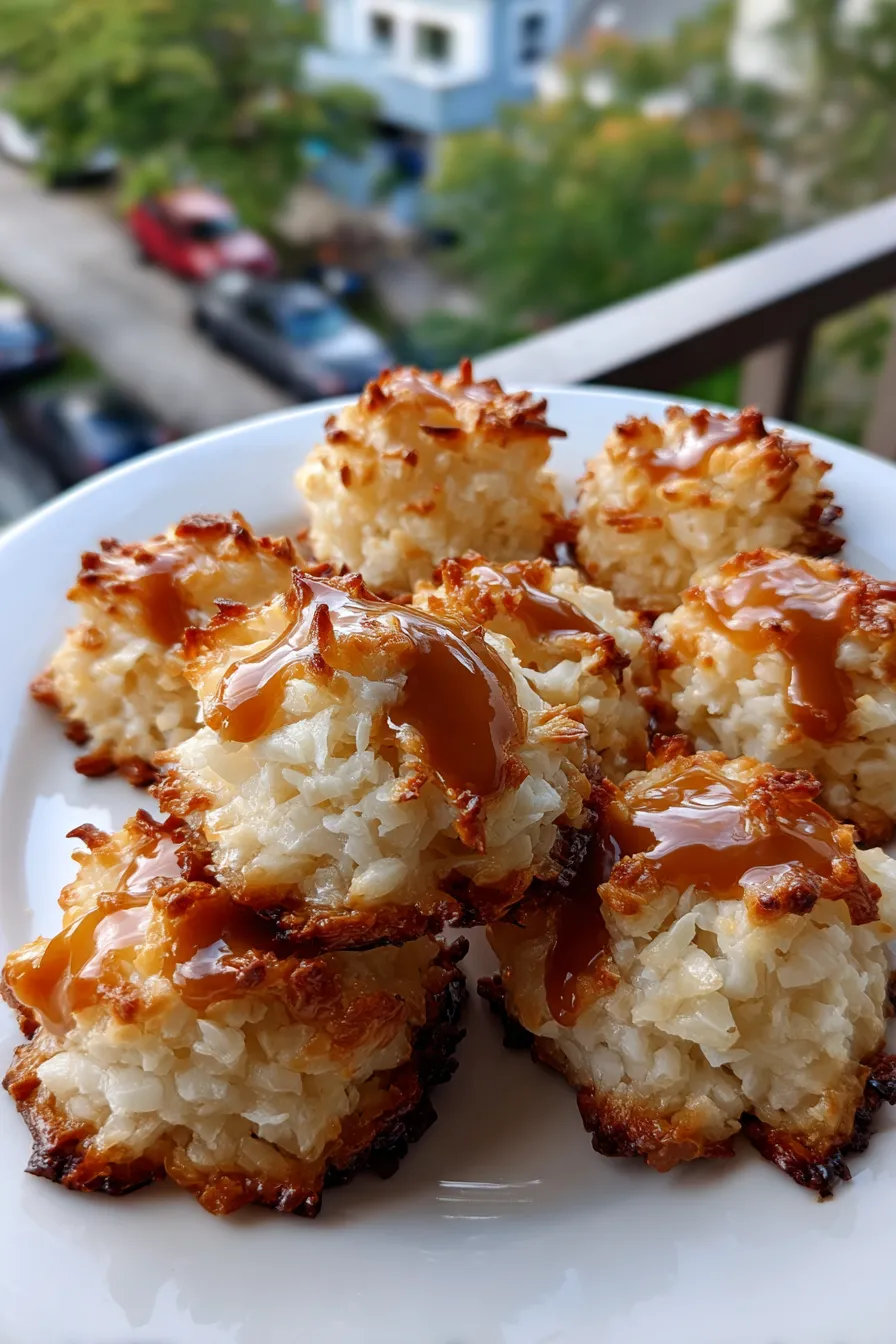 salted caramel coconut macaroons