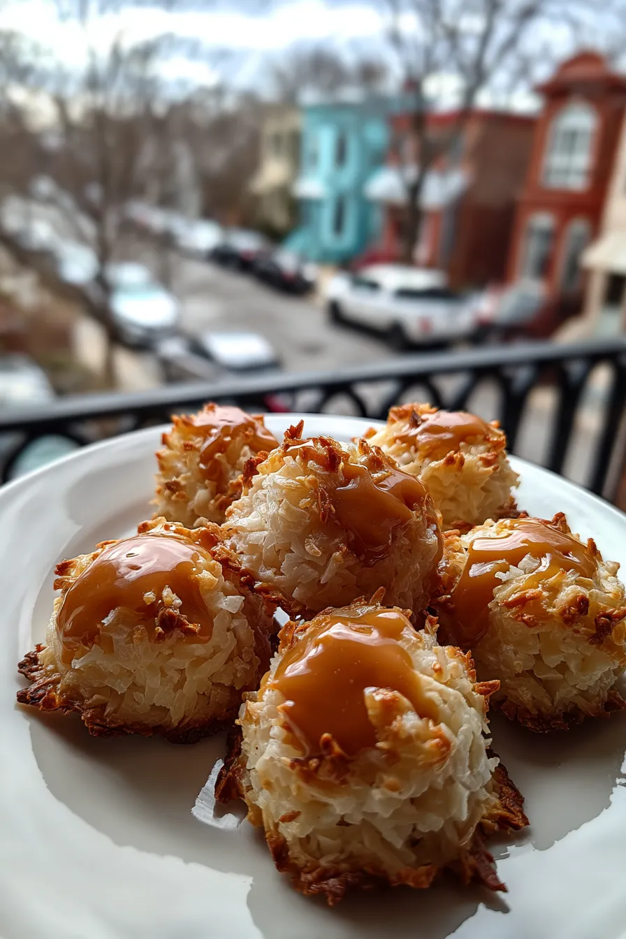 salted caramel coconut macaroons