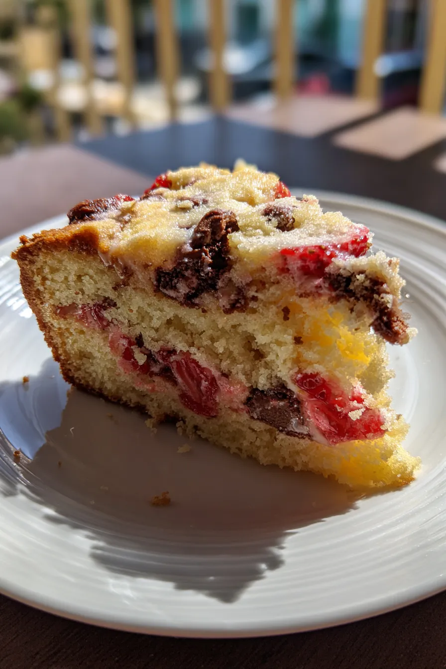 strawberry chocolate chip cake