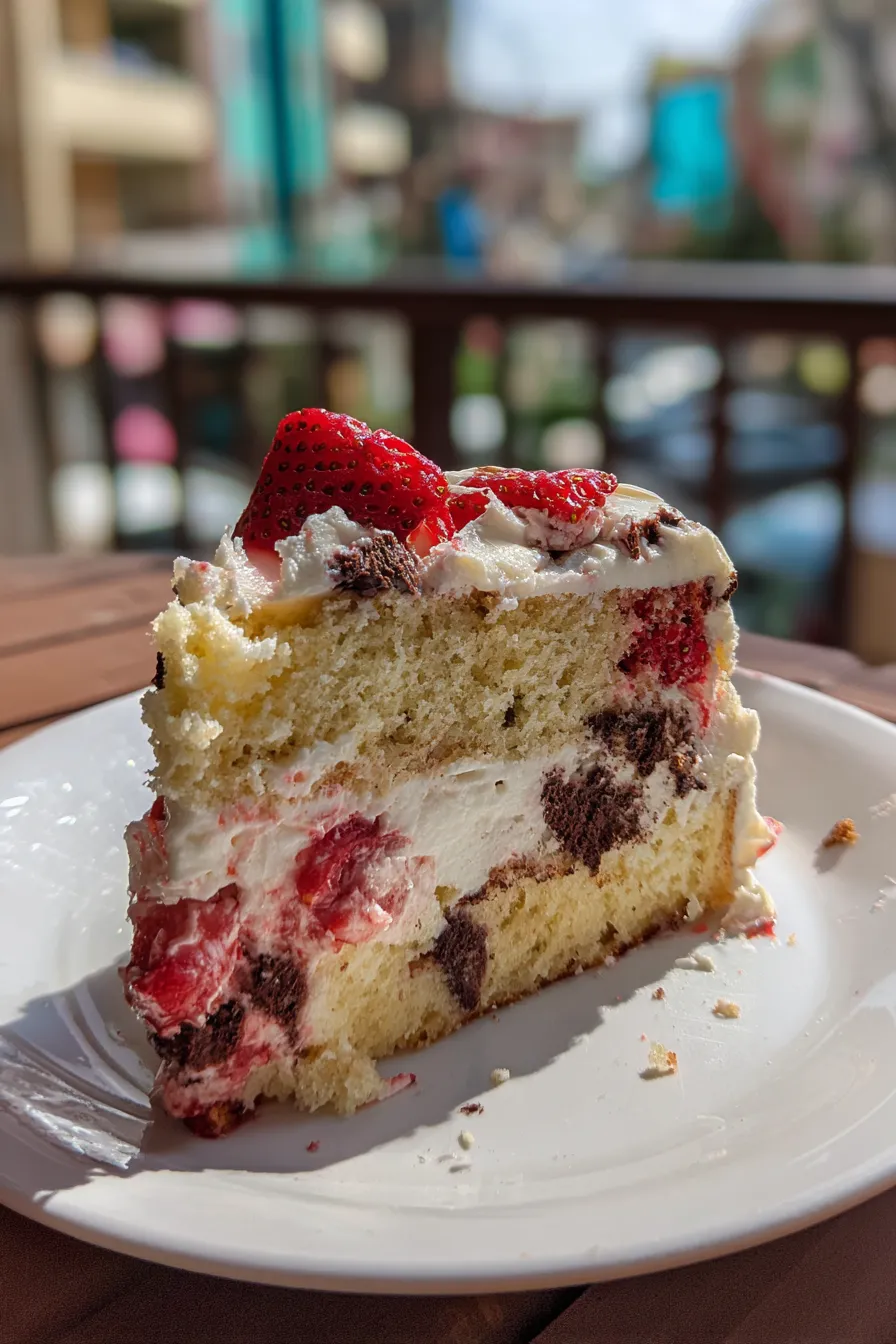 strawberry chocolate chip cake