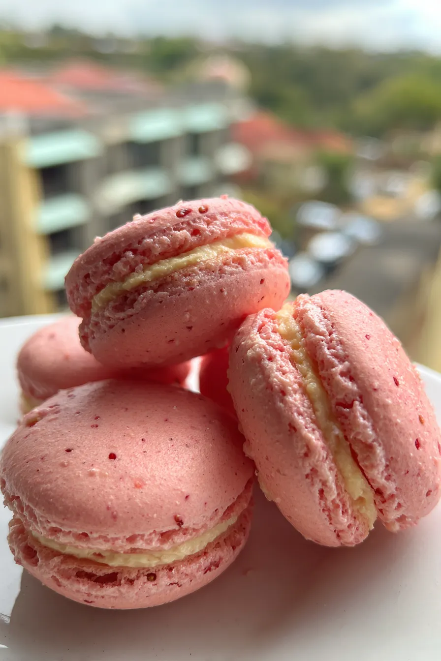 strawberry macaroons