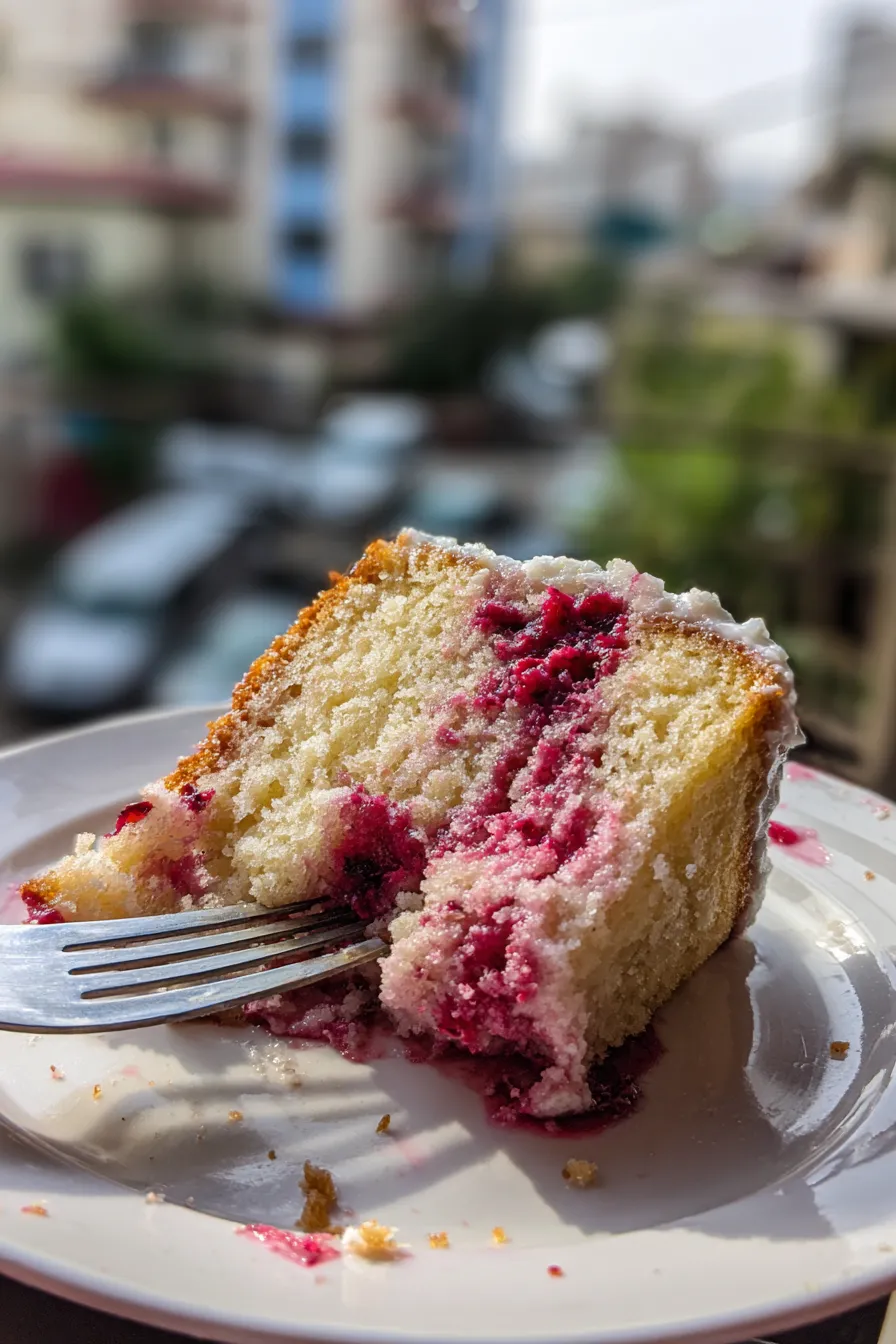 vegan lemon raspberry cake