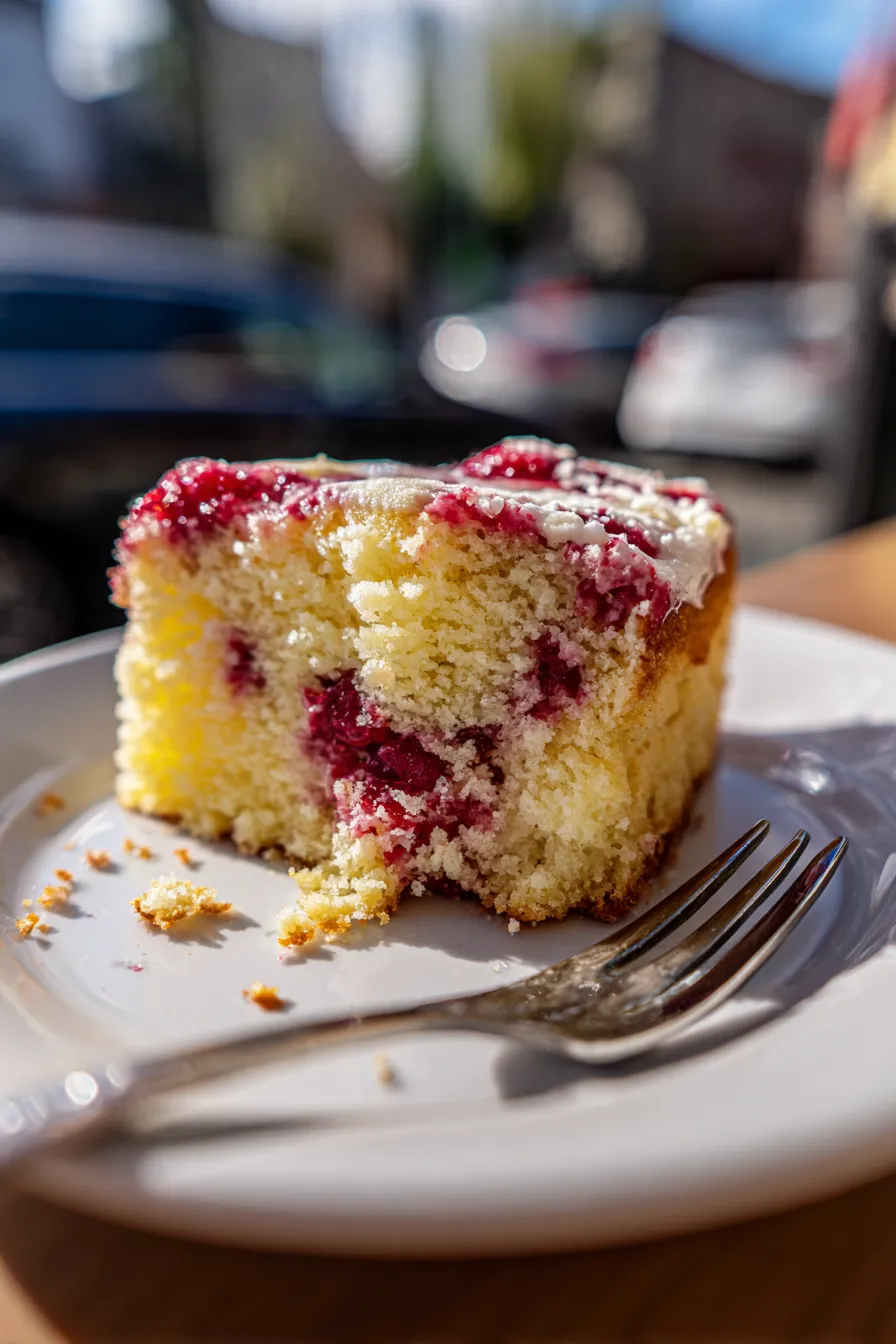vegan lemon raspberry cake