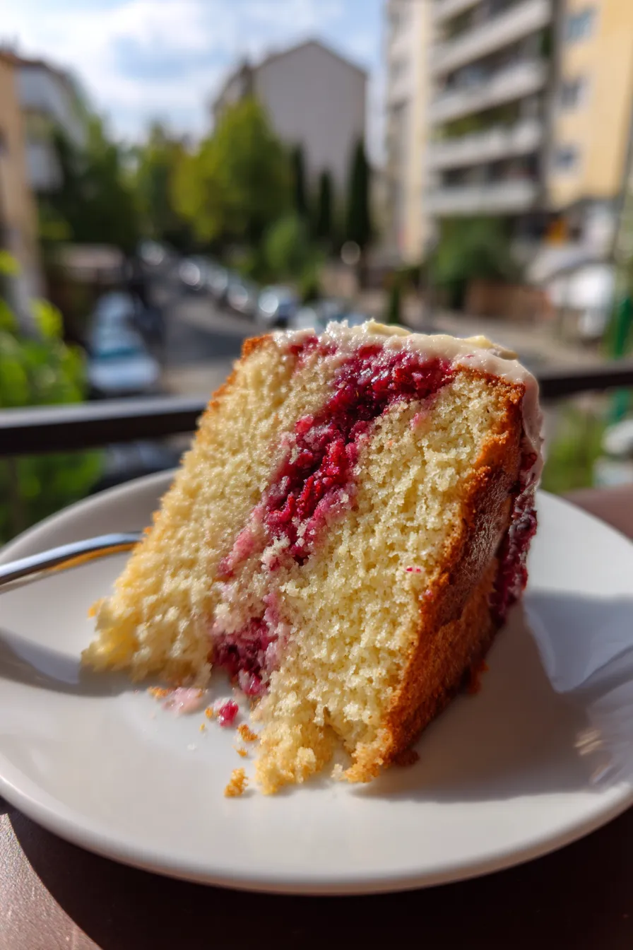 vegan lemon raspberry cake