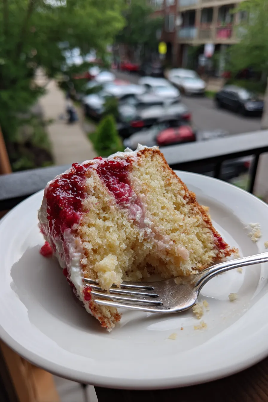 vegan lemon raspberry cake