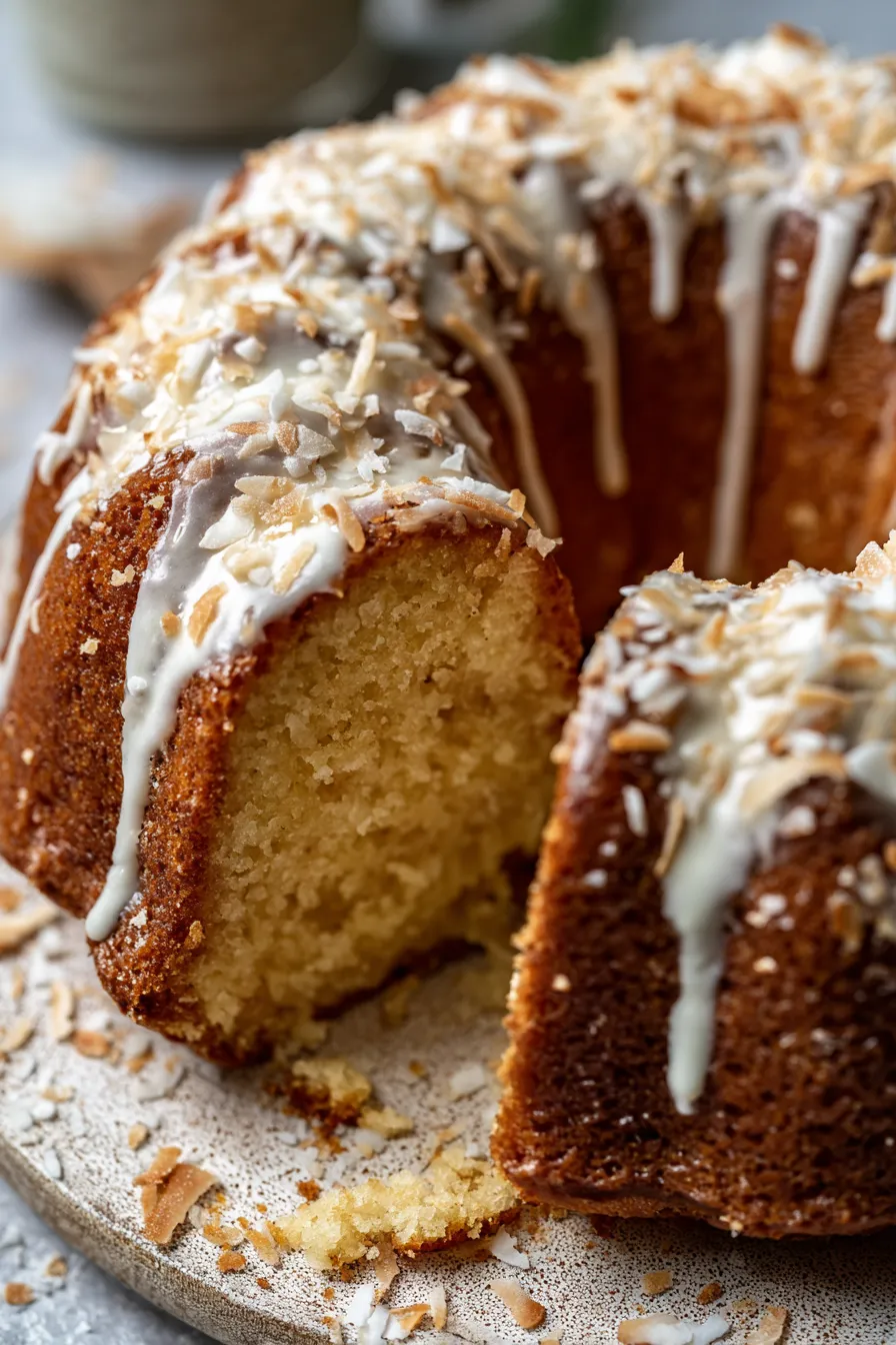 white chocolate coconut bundt cake