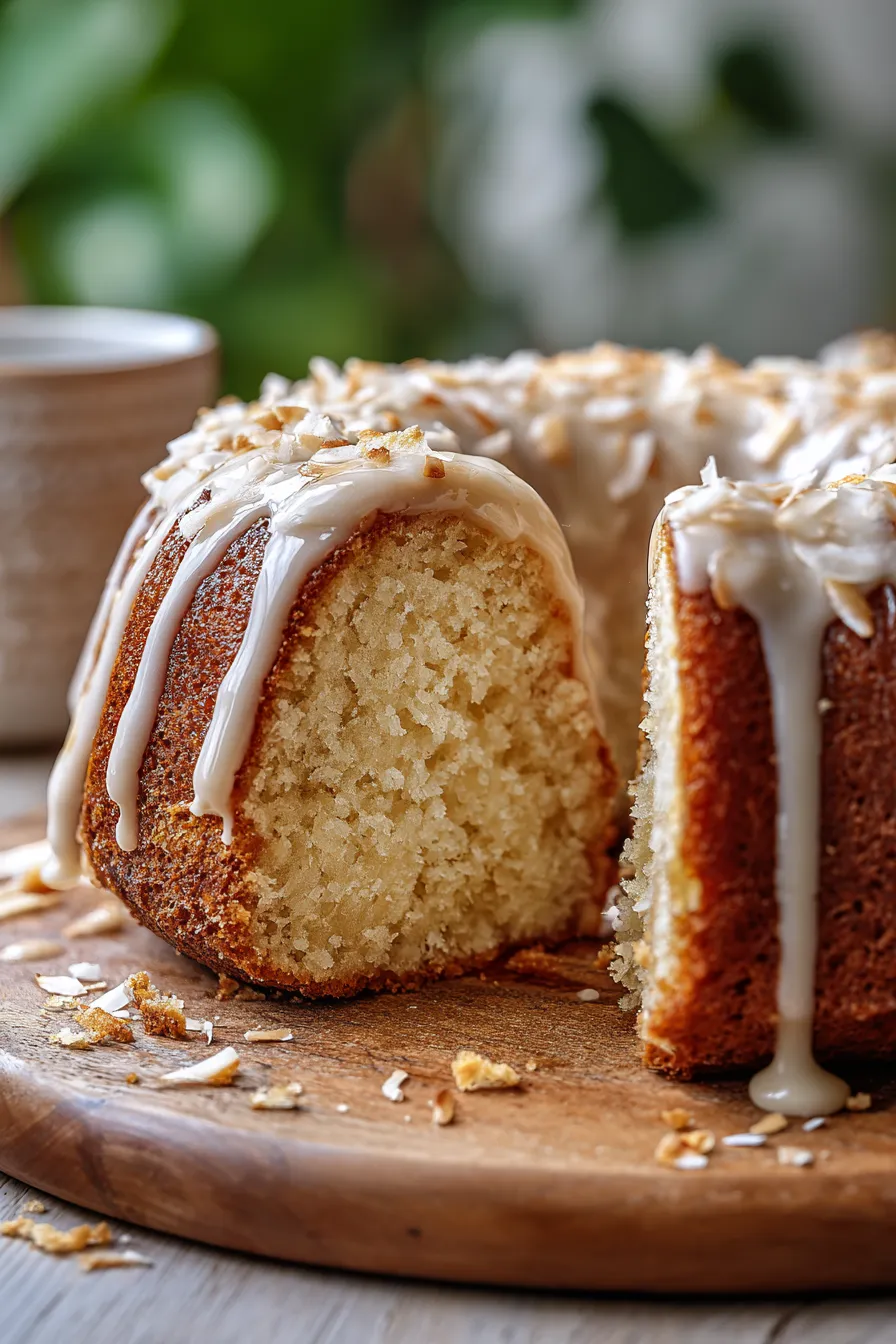 white chocolate coconut bundt cake