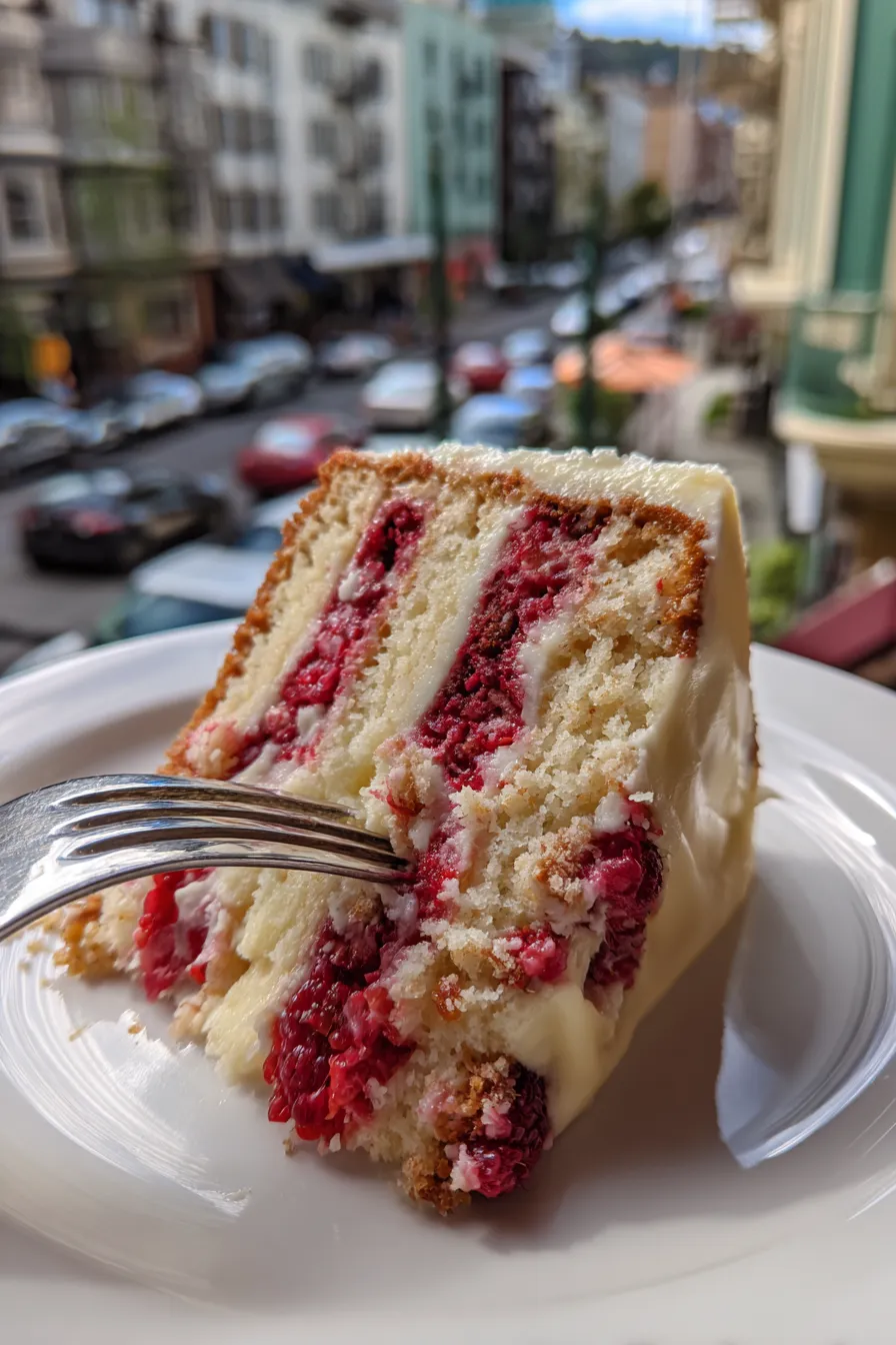 white chocolate raspberry cake