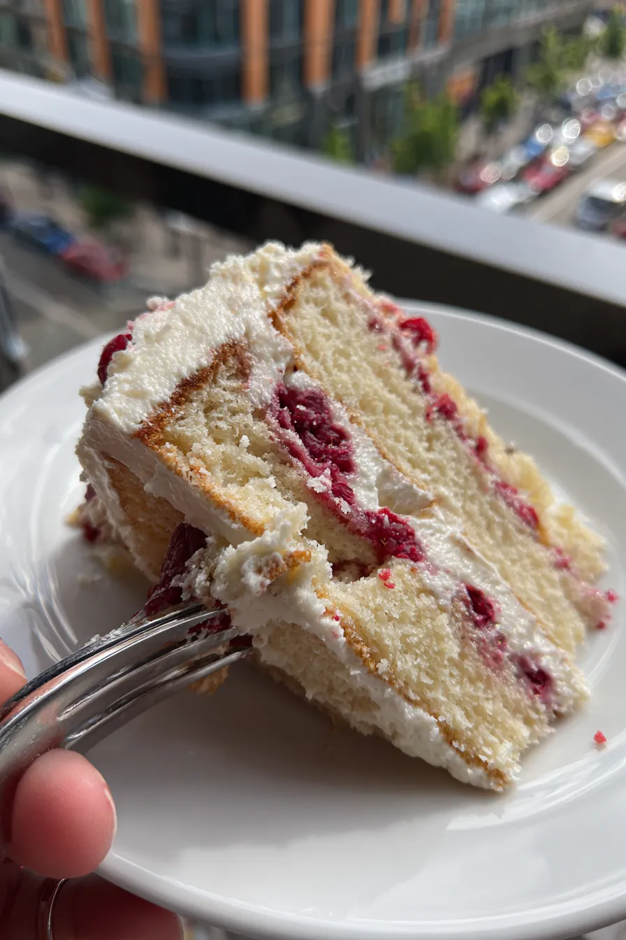 white chocolate raspberry cake